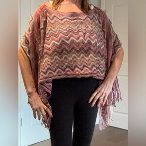 Missoni Knit Fringe Shawl